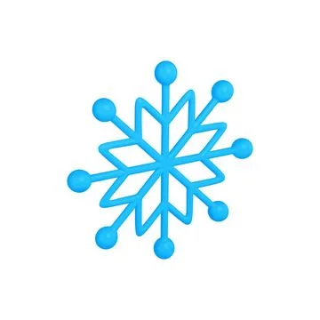 Blue three dimensional snowflake pattern shape realistic vector illustration Illustrazione stock