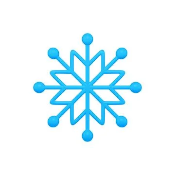 Blue three dimensional snowflake pattern shape realistic vector illustration Stock Illustration