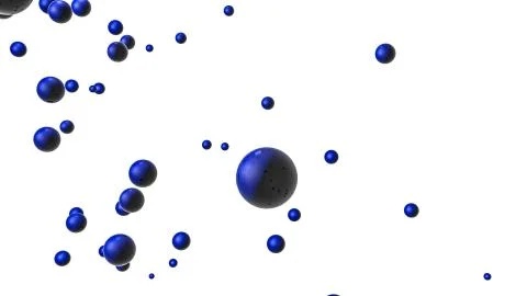 Blue three-dimensional spheres. abstract. 3D rendering Stockillustratie