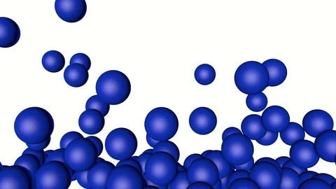 Blue three-dimensional spheres fill the screen. 3D rendering Video stock 94731423