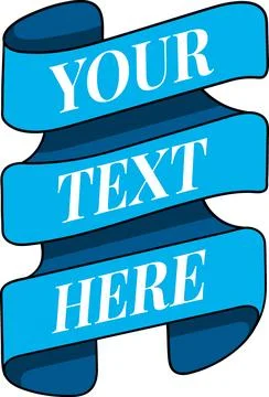 Blue Three Layer Editable Ribbon Banner Stock Illustration