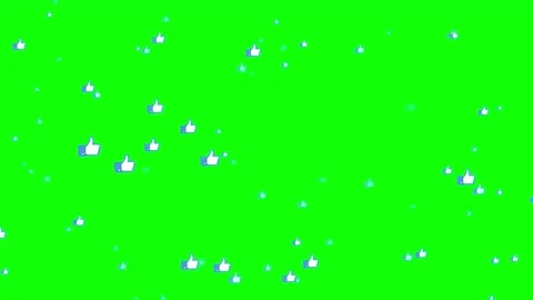 Blue thumb like button symbol, set of likes fading green screen full screen 2d Stock Footage 311004738