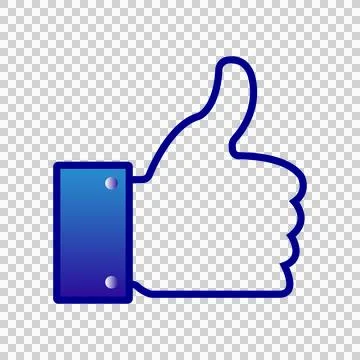 Blue Thumbs Up Icon Isolated on White Background for Social Media . Иллюстрация