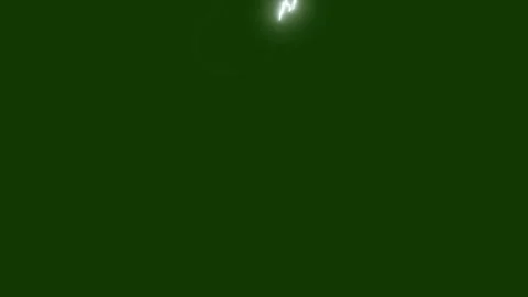 Blue Thunder Lightning Strike Overlay on Green Background Seamless 4K Loop Stock Footage 341492980