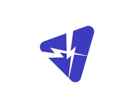 Blue thunder logo icon isolated Stock Illustration