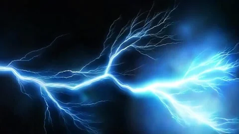 Blue Thunderstorm Lightning Bolts with Transparent Background Stock Footage 306045926