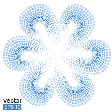 Blue tiare flower. Doted pattern. Monoi flower Stock Illustration