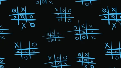 Blue tic-tac-toe on black Stock Footage 91810035
