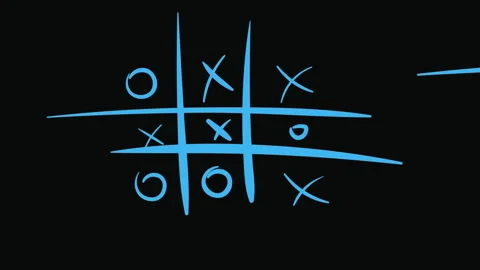 Blue tic-tac-toe close up Stock Footage 91809924