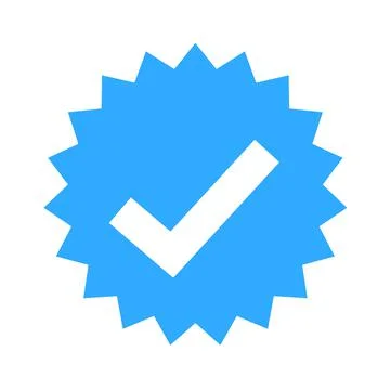 Blue tick - symbol of certification and verification on social media and soci Stock Illustration