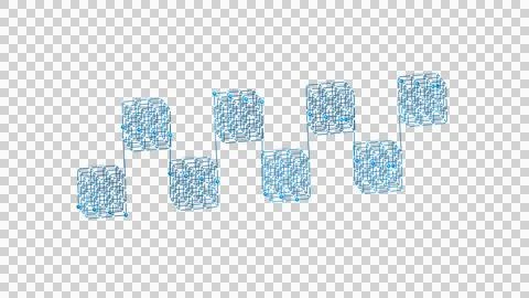 Blue Tiered Cluster Data Pipeline Isolated on Transparent Background Stock Illustration