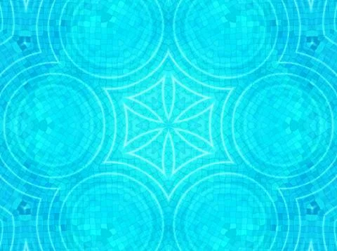 Blue tile background with concentric water ripples pattern Illustrazione stock