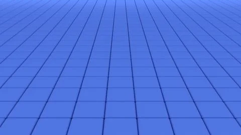 Blue tile flooring, architecture pattern texture background, 3d abstract illu Stock Illustration