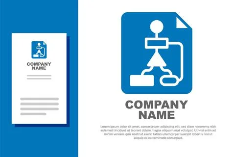 Blue Tile flowchart for program design or process management plan icon isolated Illustrazione stock