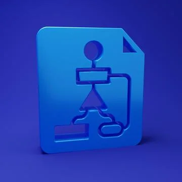 Blue Tile flowchart for program design or process management plan icon isol.. Stock Illustration