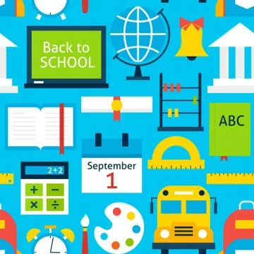 Blue Tile Pattern School Education 스톡 일러스트