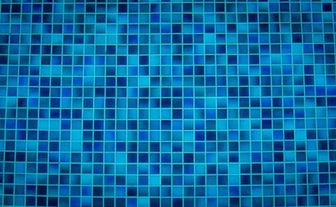 Blue tile pattern of swimming pool tiles. Pool tiles texture background. Clea Foto stock