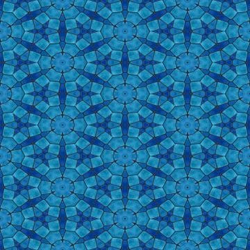 Blue tileable mosaic pattern in art noveau style Stock Illustration