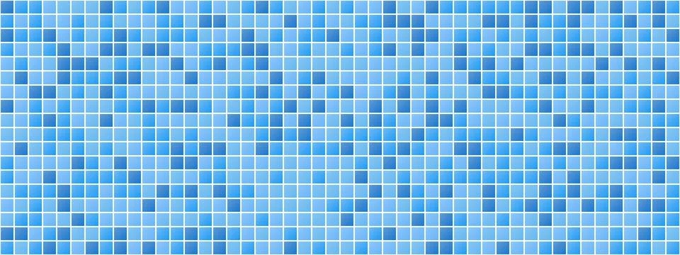 Blue tiles pattern. Classic seamless mosaic. Square swimming pool texture. .. Stock Illustration