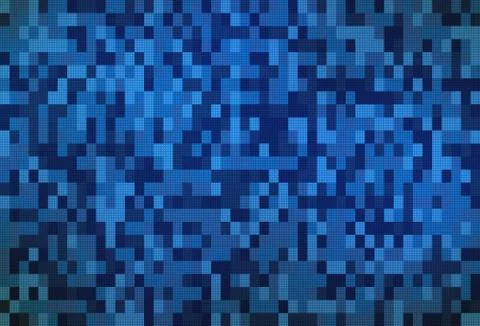 Blue tiles pattern texture. Computer screen on monitor background in technolo 库存照片
