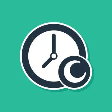 Blue Time to sleep icon isolated on green background. Sleepy zzz. Healthy Illustrazione stock