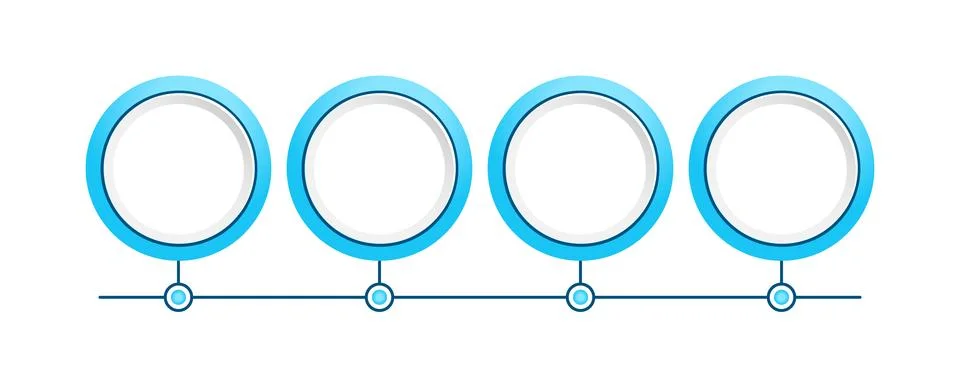 Blue timeline process infographic 4 steps Illustrazione stock