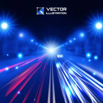 Blue tint night road Stock Illustration