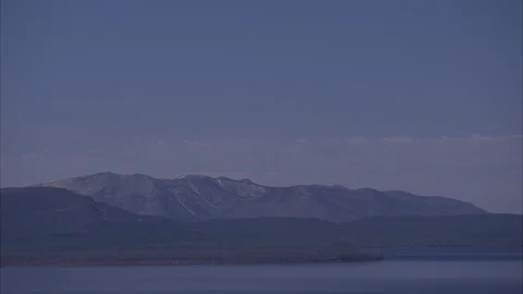 Blue-Tinted Glimpse of Mount Rainier Stock Footage 86755612