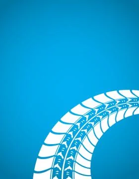 Blue tire track background Stock Illustration