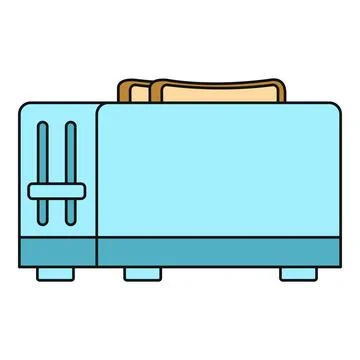 Blue toaster making toast for breakfast meal Stock Illustration