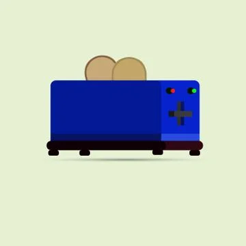 Blue toaster vector design isolated on white background Stock Illustration