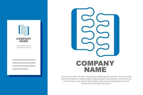 Blue Toe separator for pedicure icon isolated on white background. Logo design Stock Illustration