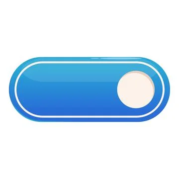 Blue toggle switch button showing on position Illustrazione stock