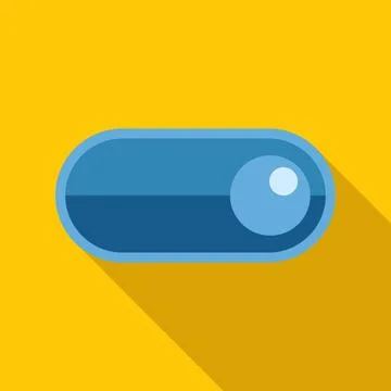 Blue toggle switch icon showing on off button Stock Illustration