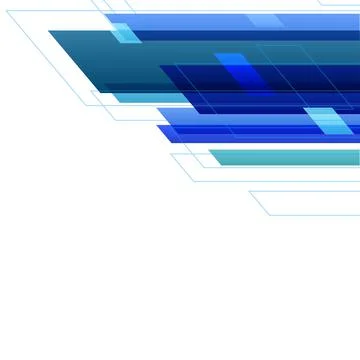 Blue Tone Abstract Square White Background Stock Illustration