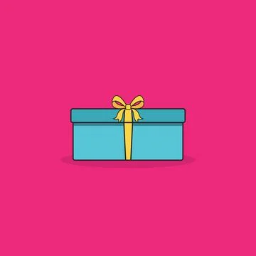 Blue tone with blue gift box, Minimalistic flat design. Pink background. Su.. Stockillustratie
