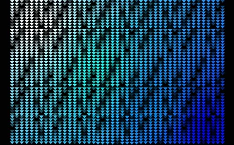 Blue tone triangle down small group pattern faded all in line on black screen Stock Footage 139805893