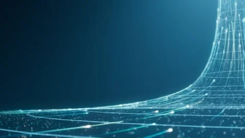 Blue-toned 3D digital connection data flow diagram Stock Footage 320875986