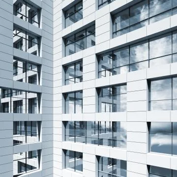 Blue toned architecture background 3d render Illustrazione stock