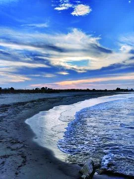 Blue Tones at Tranquil Sunset Stock Photos