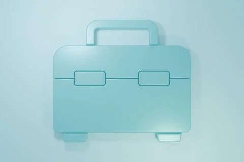 Blue Toolbox icon isolated on blue background. Tool box sign. Minimalism co.. Stock Illustration