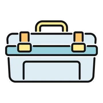 Blue toolbox storing tools for repairs and maintenance Ilustración de archivo