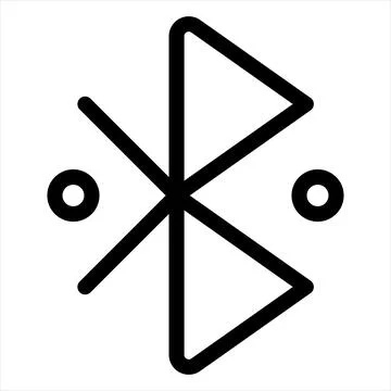 Blue tooth line icon vector illustration isolated on white background Stock Illustration