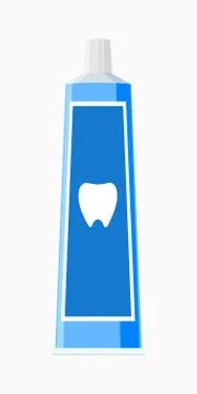 Blue tooth paste with teeth icon Stock Illustration