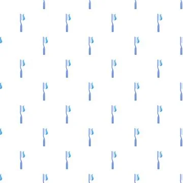 Blue toothbrush and toothpaste seamless pattern background Illustrazione stock