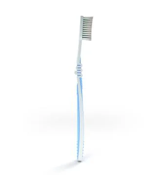 Blue toothbrush close up 3d render on a white background Stock Illustration