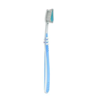 Blue toothbrush close up 3d render on a white background no shadow Stock Illustration