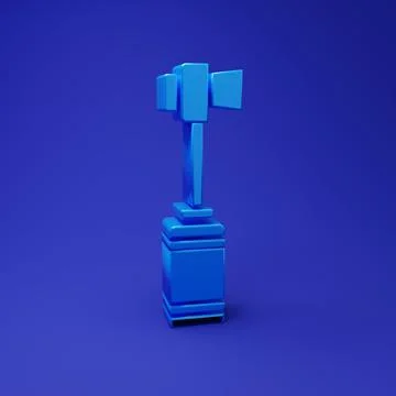Blue Toothbrush icon isolated on blue background. Minimalism concept. 3D re.. Stock Illustration