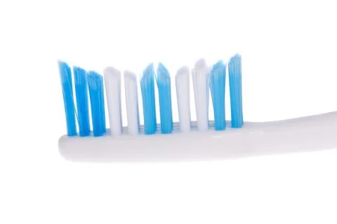 Blue toothbrush isolated on a white background Stock Photos
