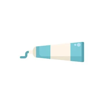 Blue toothpaste tube squeezing out paste Stock Illustration
